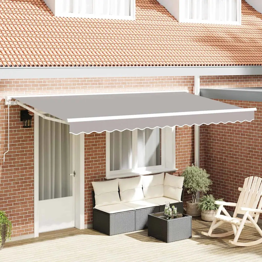 vidaXL Tenda Retrattile Grigio chiaro 400x200 cm Tessuto