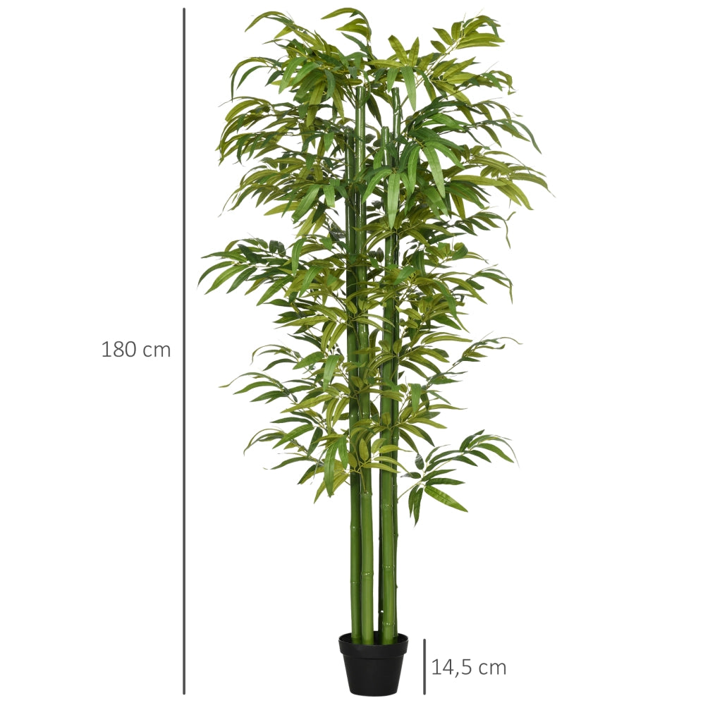 Pianta artificiale, albero di bamb¨´ artificiale da 180 cm con vaso, albero artificiale decorativo verde per interni
