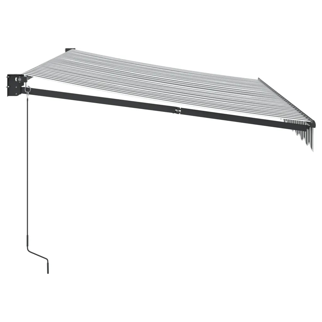Tenda Retrattile Antracite e Bianca 3,5x2,5m Tessuto/Alluminio