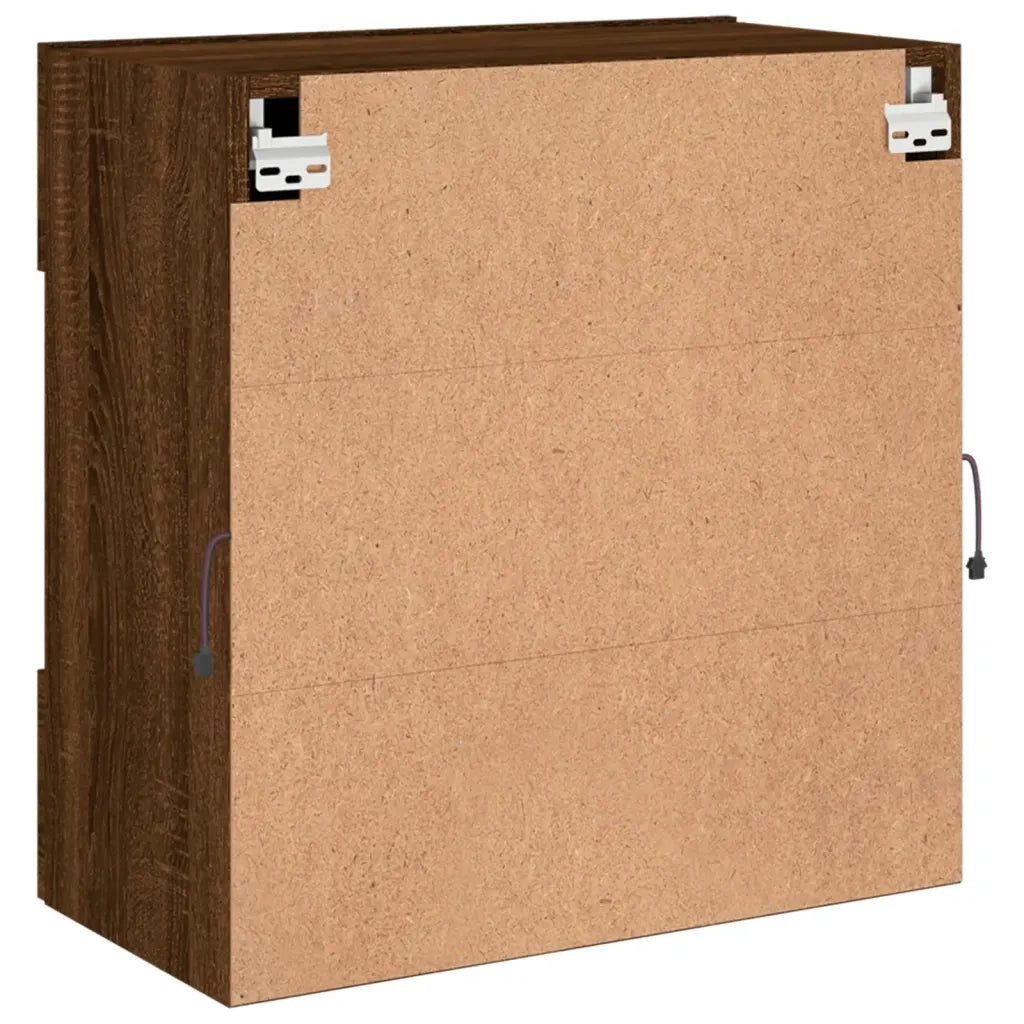 Mobile TV a Parete con Luci LED Rovere Marrone 58,5x30x60,5 cm 837098