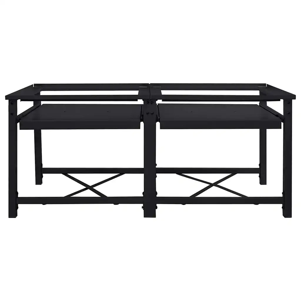Pedestallo per Lavatrice 2 pcs Nero 120 x 56 x 52 cm Acciaio 42022038