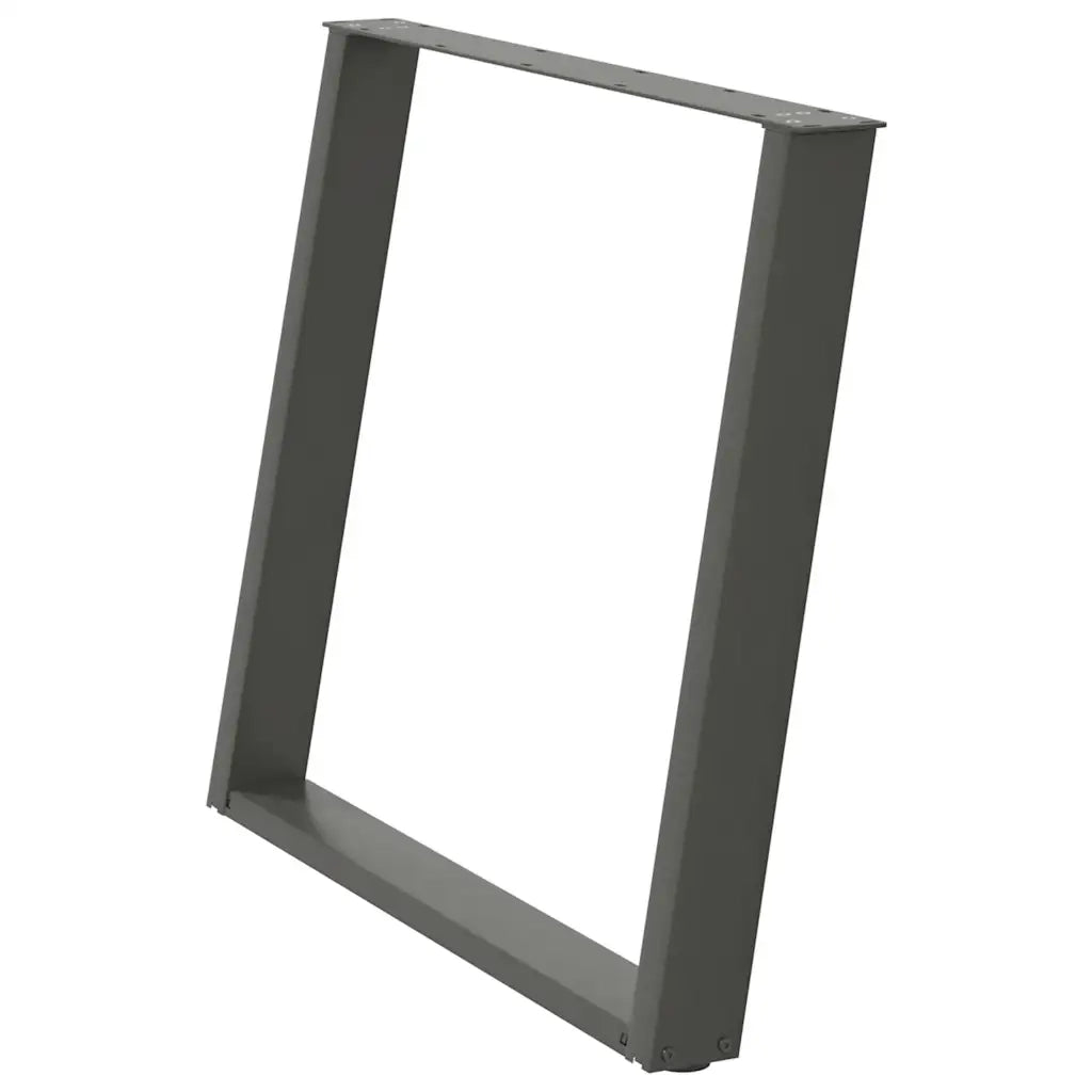 Gambe per tavolo da pranzo a forma di U 2 pz Antracite 100x(72-73) cm Acciaio 4012806