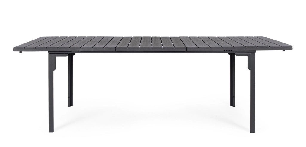 Tavolo Allungabile da Esterno 180-240x90 cm in Acciaio e HDPE Sarita Antracite