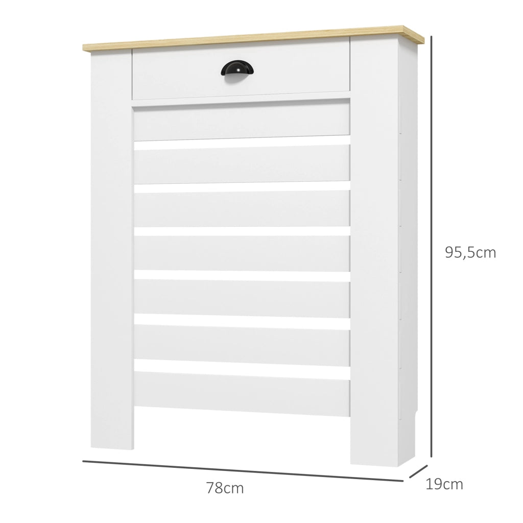 Copriradiatore con 2 cassetti in legno ¨C zephmum ¨C bianco 78x19x95.5 cm