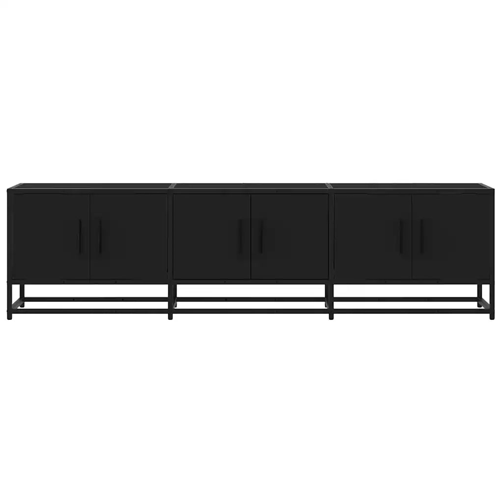 Mobile Porta TV Nero 150x35x41 cm in Truciolato e Metallo 848859