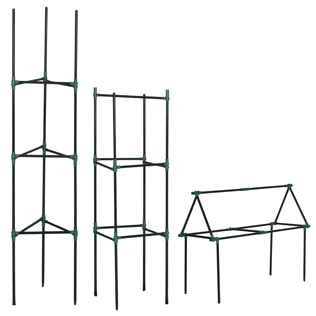 Set 3 Grigliati per Giardino ¨C Xylo ¨C Supporto Piante Rampicanti Acciaio 38x38x182cm Verde
