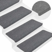 Tappetini Autoadesivi per Scale 15 pz 65x24,5x3,5 cm Grigio 343479