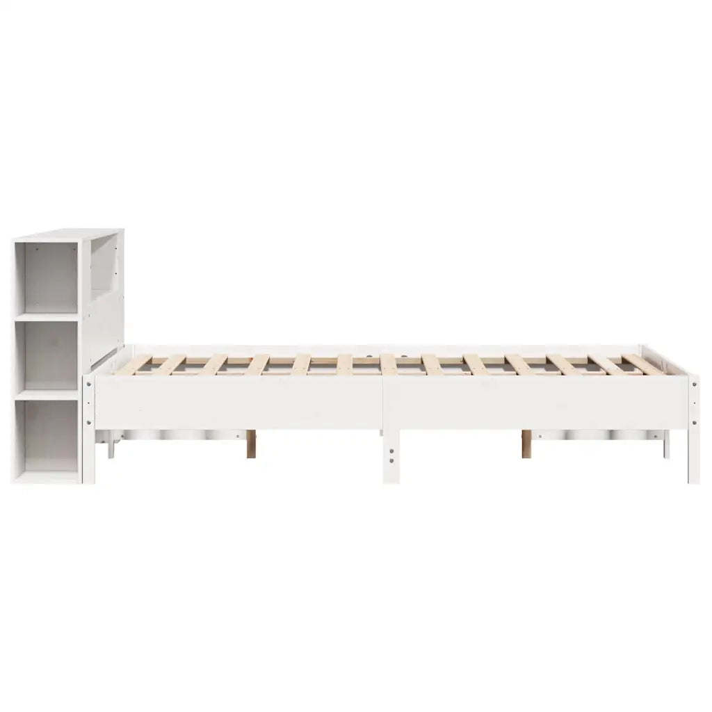 Letto Libreria senza Materasso Bianco 120x190 cm Legno di Pino