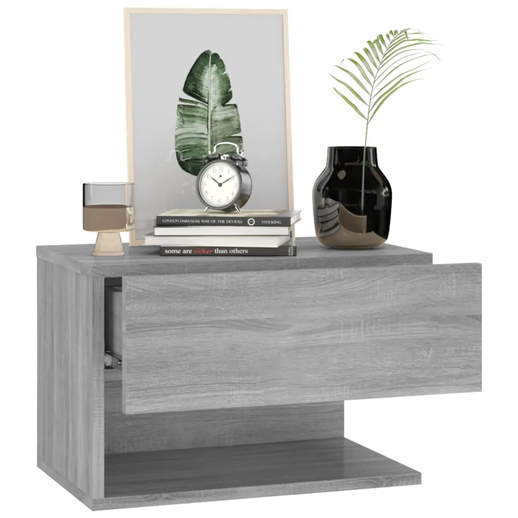 Comodino a Muro Grigio Sonoma 816948
