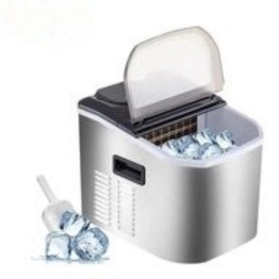 Macchina per Blocchi di Ghiaccio – 18KG/24u – Elettrica – Compatta – Argento – Riemesso a Mano – Blocchi di Ghiaccio Veloci