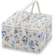 Cassa nastratoi grande con due coperchi e cassetto di accessori - Escluso cuscino da spillatura - Maniglie in PVC - 25 x 25 x 17 cm - Cassa nastratoi per giardino estivo