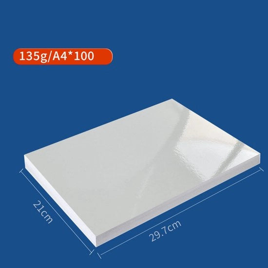 Papier fotografico A4 100 fogli, una faccia con trattamento rapido per inchiostro, per stampanti a inchiostro, resistente all'acqua, per colori fotografici