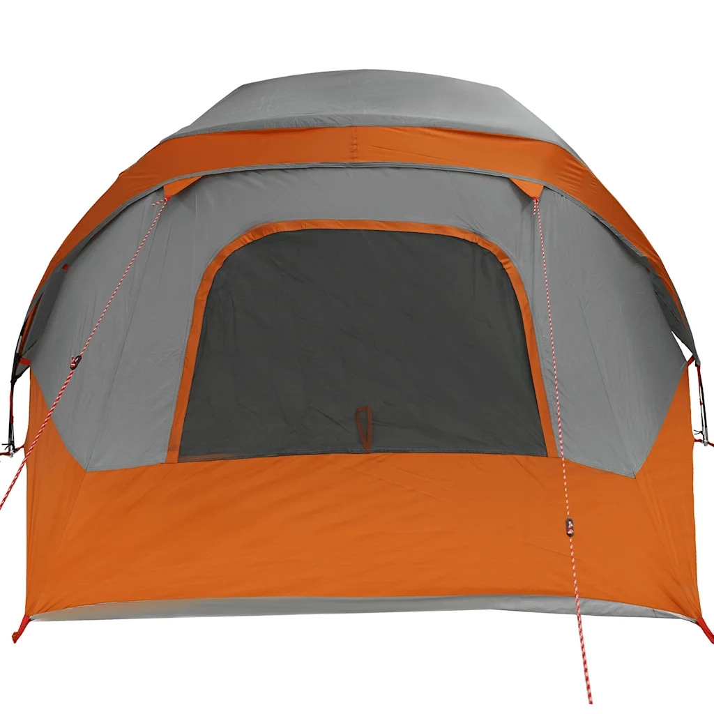 vidaXL Tenda Familiare Cabina 6 Persone Grigia Arancione Impermeabile