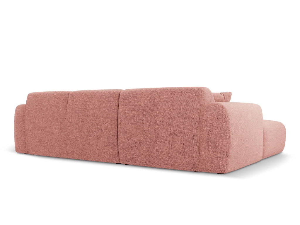 Cosmopolitan Design - Divano angolare destro "Nolio" 4 posti in ciniglia rosa 