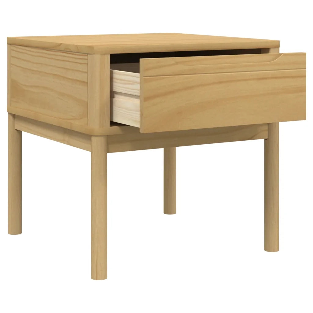 Tavolo per Lampada FLORO 55x55x54 cm Marrone Cera Legno di Pino CFW8782809