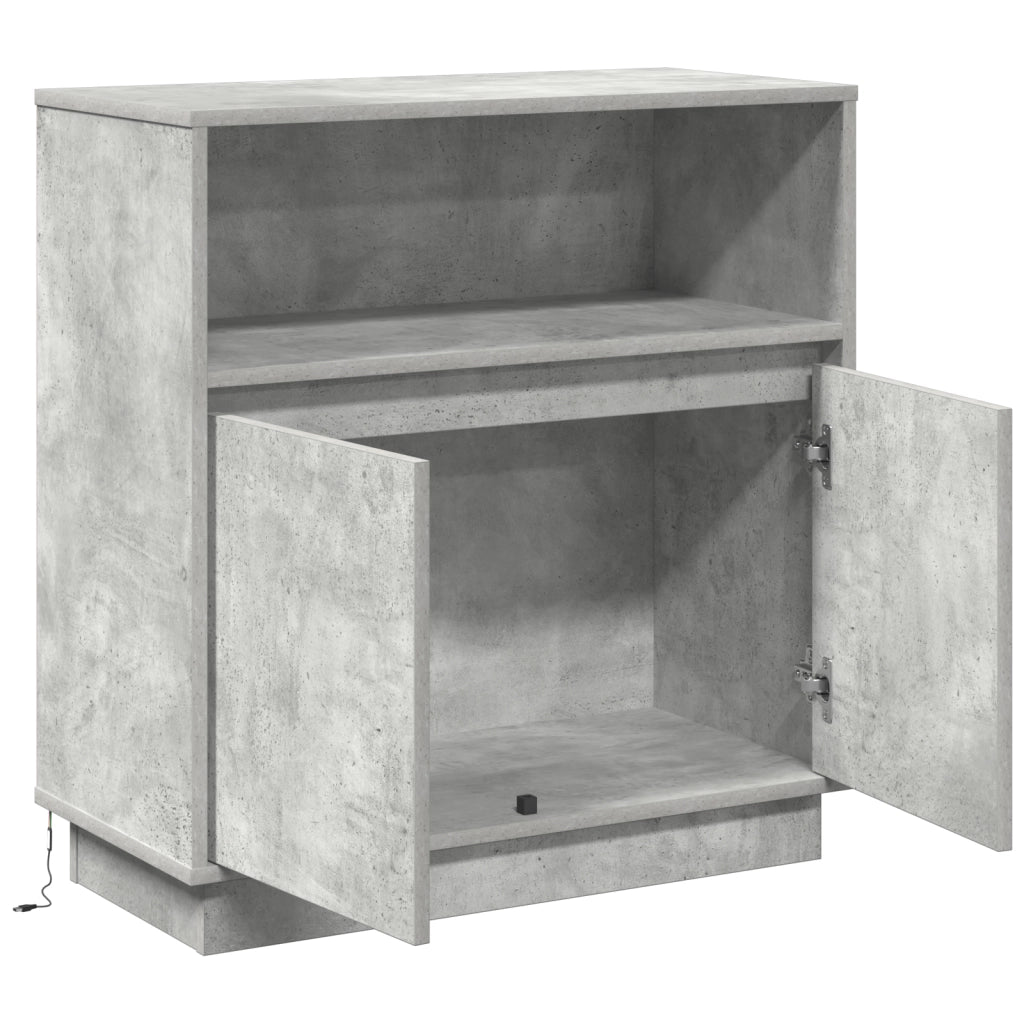 Mobile con LED Grigio Cemento 71x34,5x75 cm Legno Ingegnerizzato