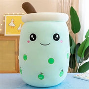 Cuscino di Tè alla Bollicina, Giocattolo Plush Carino, Bolla Soft, Cuscino Tè, Bicchiere di Latte Amichevole, Giocattolo per Bambini, Regalo di Compleanno 24 cm, Colore della Frutta Verde