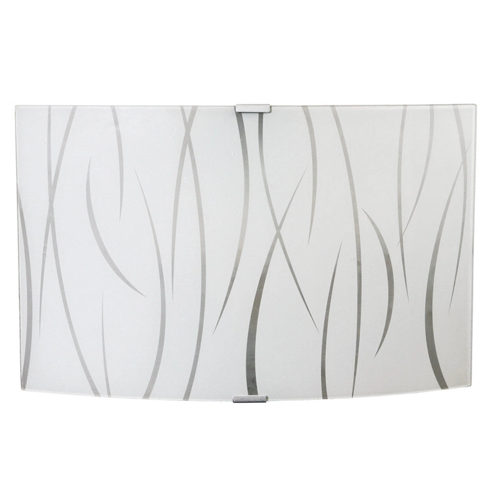 Applique 1xE27 Montatura Argento Vetro Lastra Bianco E-Energy Simone