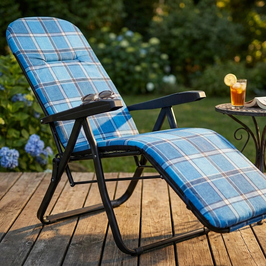 Poltrona Sdraio relax reclinabile in Tessuto Acciaio cm 155x60x60 - ANETTE