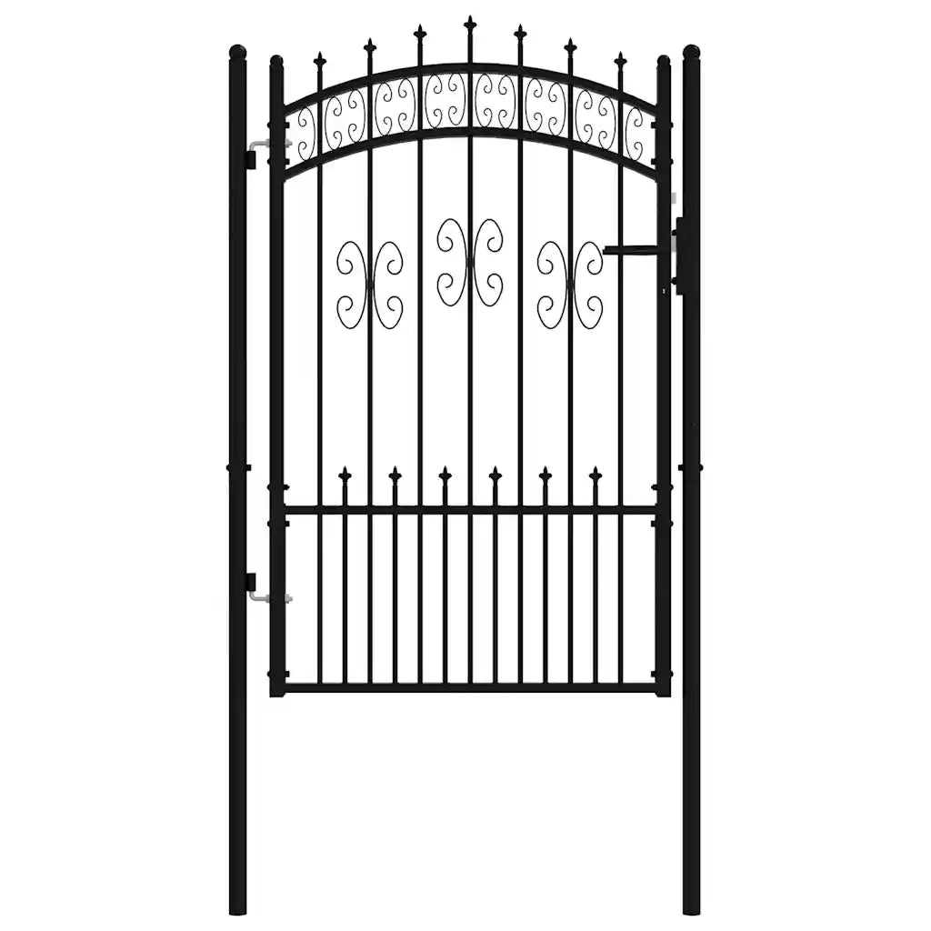 Cancello per recinzione KAMPEN con punta a lancia Nero 103x150 cm in acciaio 151092