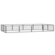 Recinto per cani 12 pannelli 100 x 50 cm acciaio verniciato a polvere nero 02_0043603