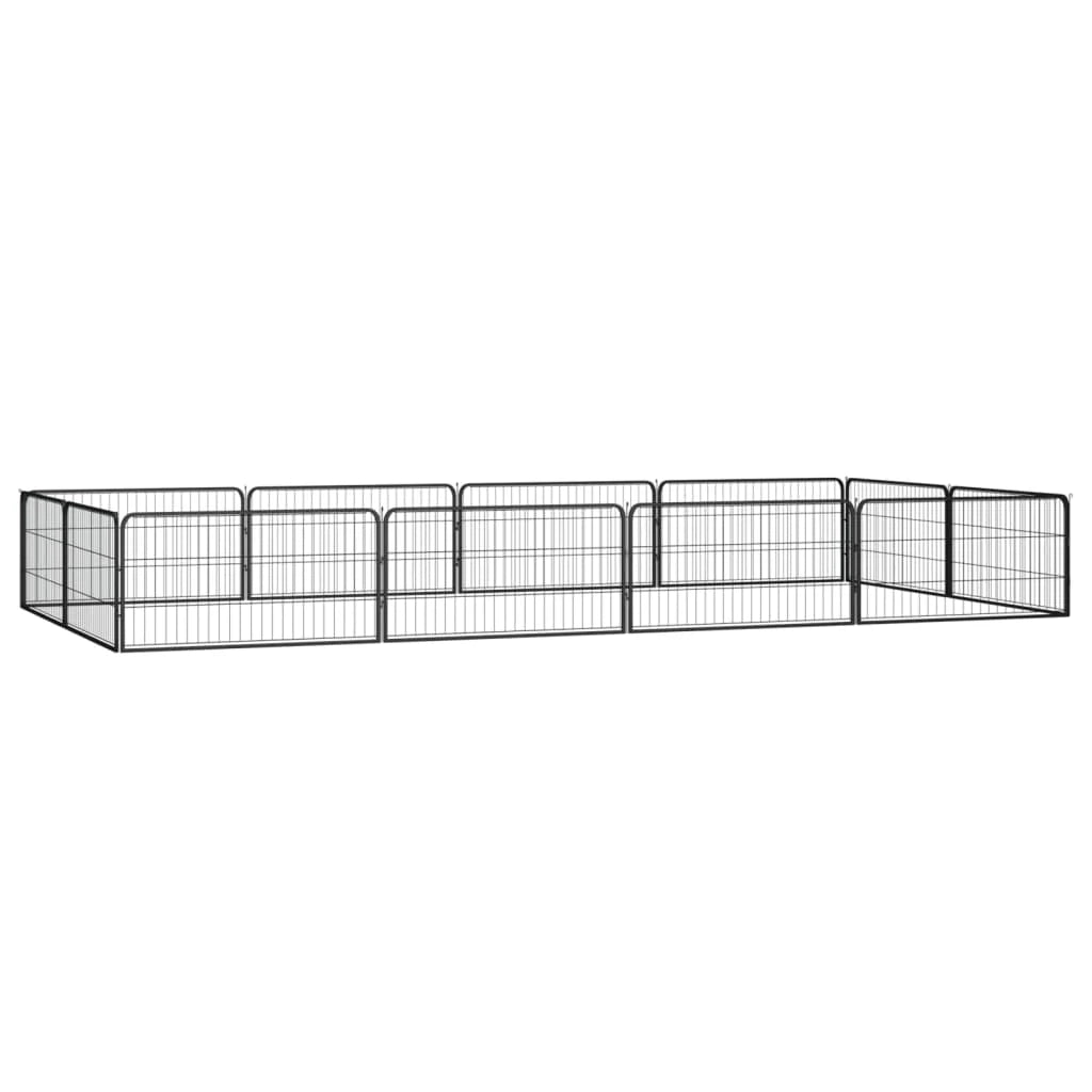Recinto per cani 12 pannelli 100 x 50 cm acciaio verniciato a polvere nero 02_0043603