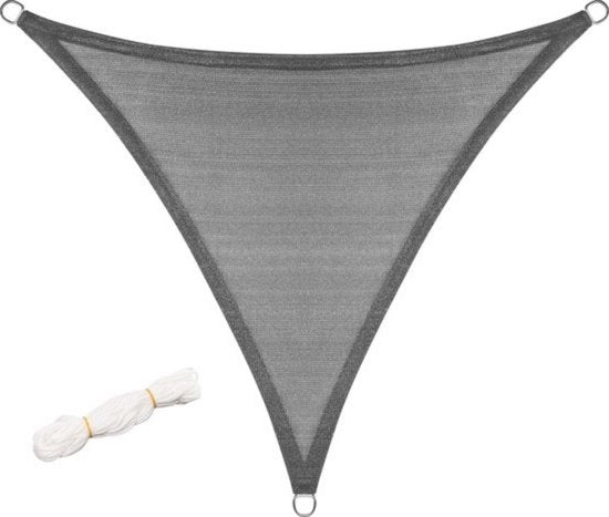 Tendal a ombrello triangolare - filtro UV e impermeabile - robusto HDPE - permeabile all'aria e duraturo - ideale per terrazza e giardino - grigio scuro - 4x4x4 m
