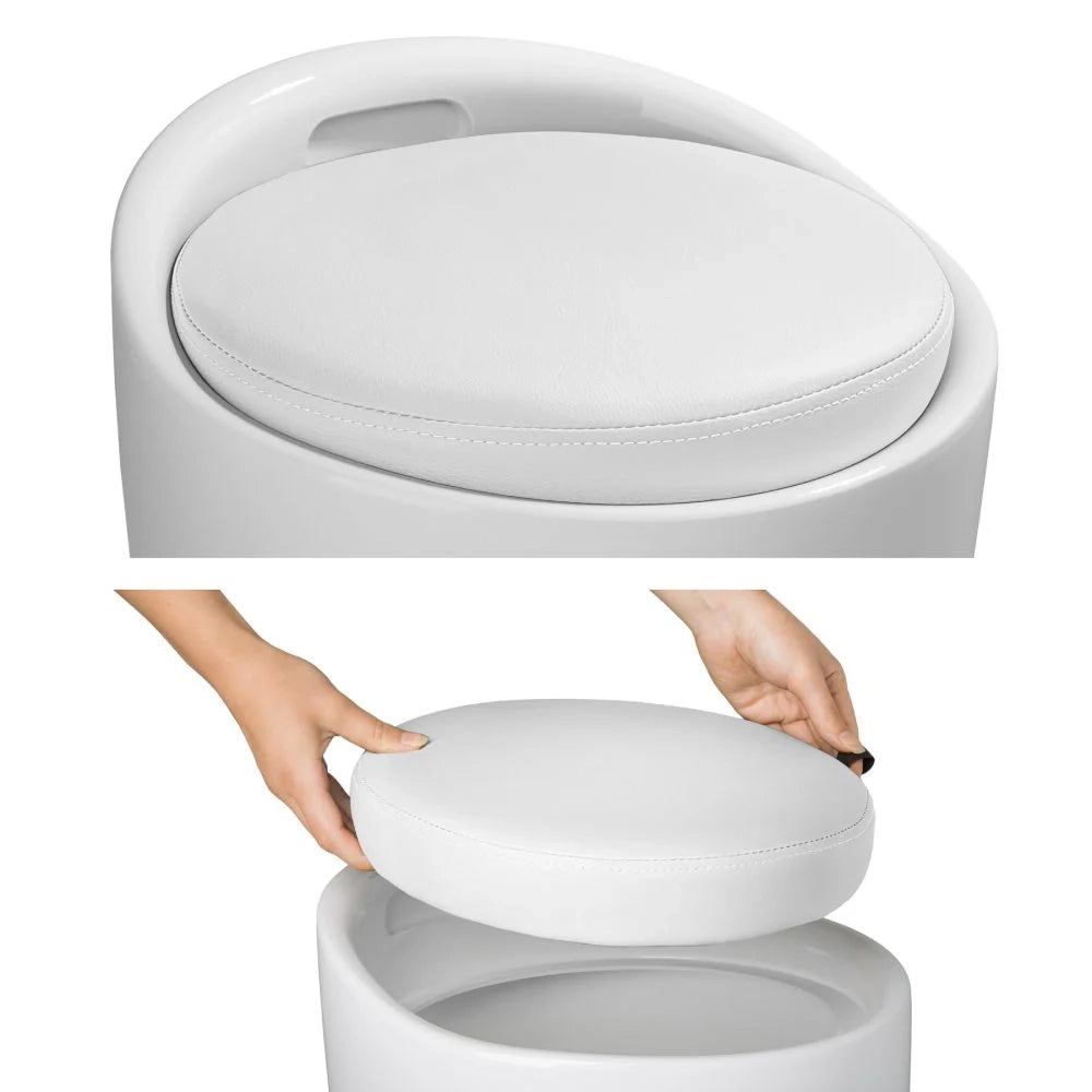 Sgabello contenitore bianco 1208022