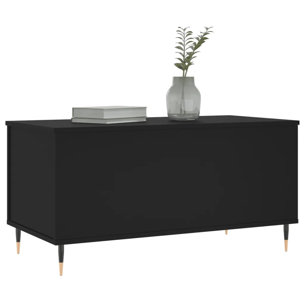 Tavolino da Salotto Nero 90x44,5x45 cm in Legno Multistrato 830965