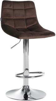 Sgabello Jerry Velvet marrone,cromo