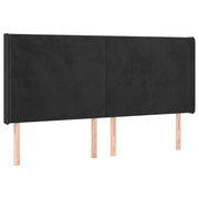 Testiera | Testata ad Orecchio Nera 163x16x118/128 cm in Velluto