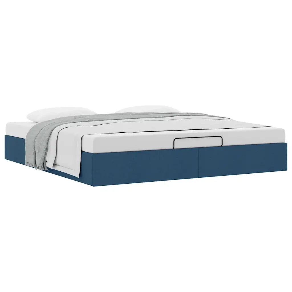 Struttura Letto Pouf senza Materasso Blu 180x200cm in Tessuto