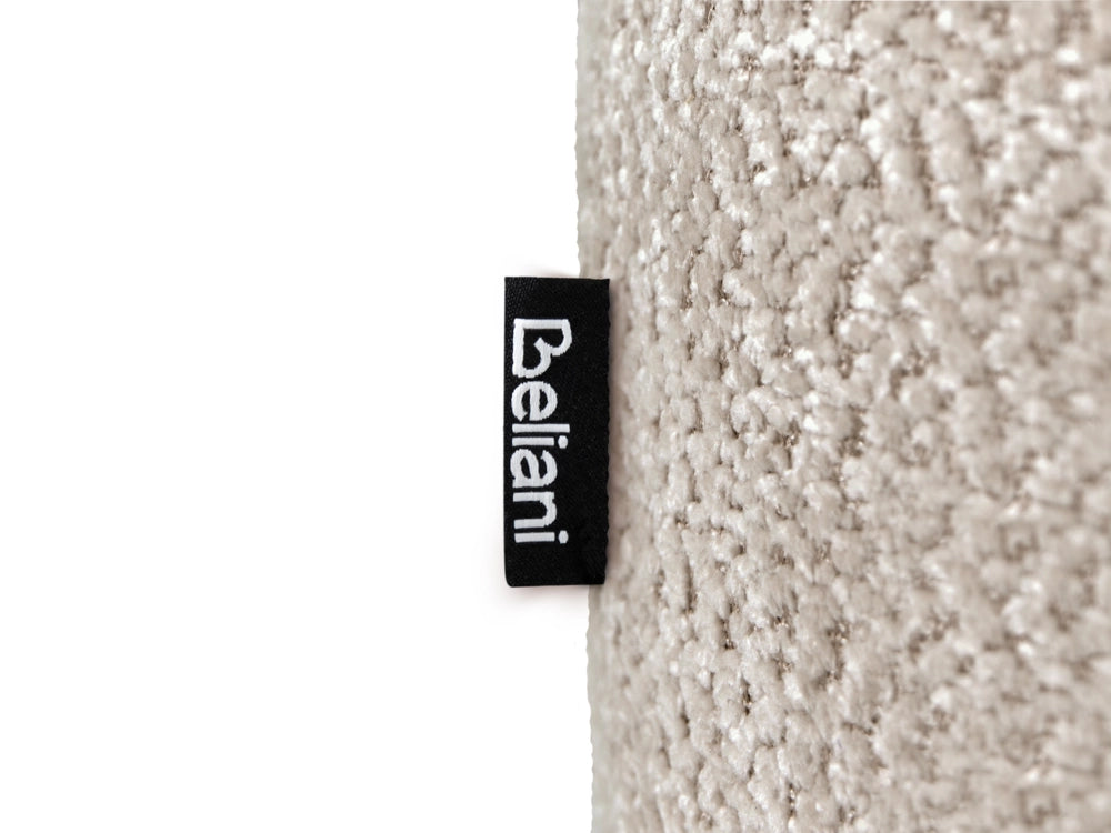 Divano a 2 posti in ciniglia di poliestere beige chiaro, moderno e confortevole, con seduta e schienale curvi, in stile scandinavo