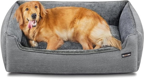 Cuscino per cani con coperchio rimovibile - Grigio - 110 x 75 x 27 cm - Cuscino per cani confortevole
