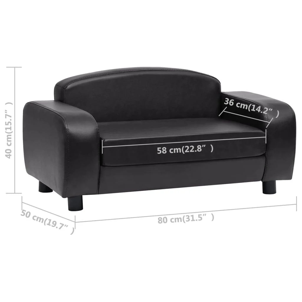 Divano per cani nero 80 cm sintetico nero 02_0000207