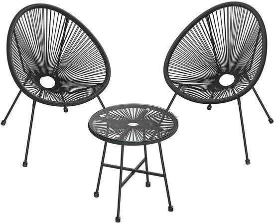 Set di tre sedie Acapulco - banco da giardino - arredamento esterno - comfort ergonomico - dimensioni: sedie 64x65x77cm, tavolo 50,5x52cm