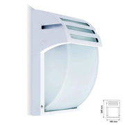 Trade Shop - Portalampada Esterno Alluminio Vetro Bianco Vt7077 E27 Ip44 Illuminazione -