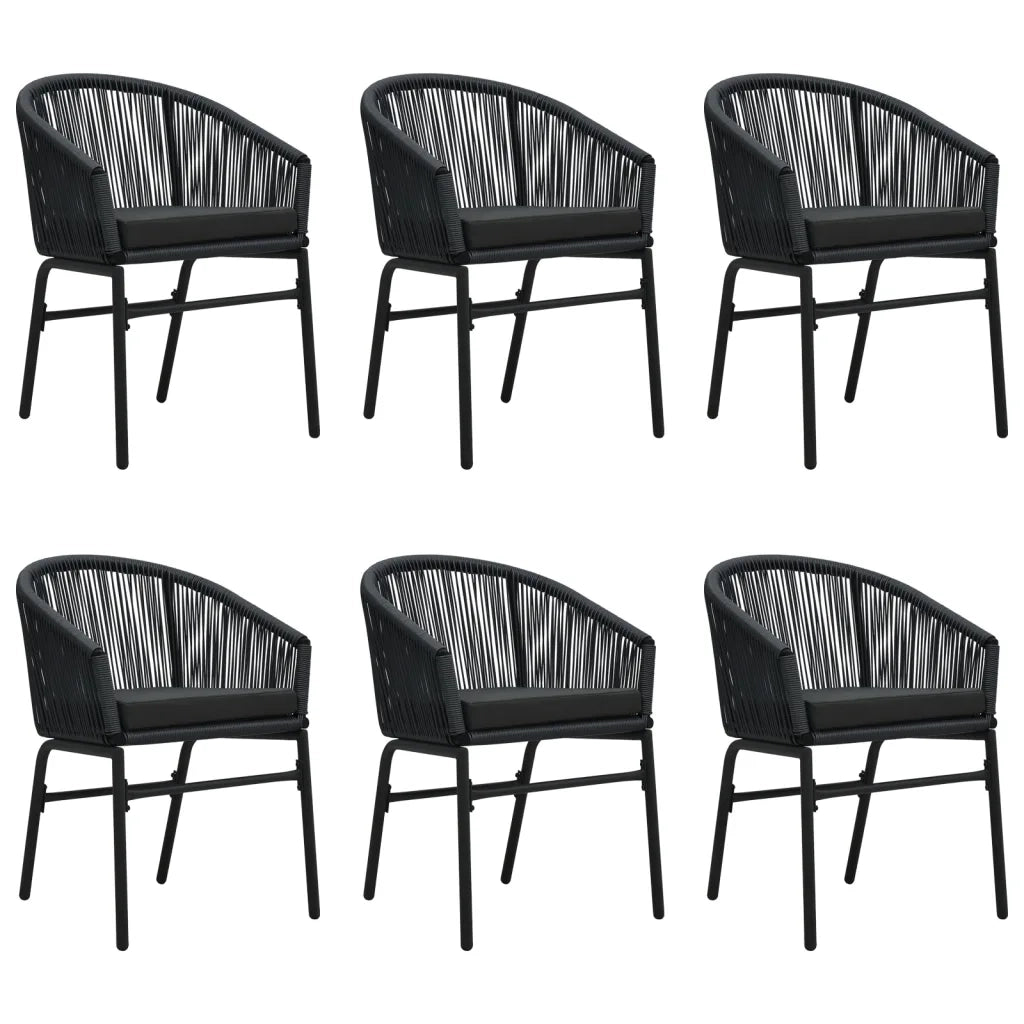 Set Mobili da Pranzo per Giardino 7 pz Nero cod mxl 42154