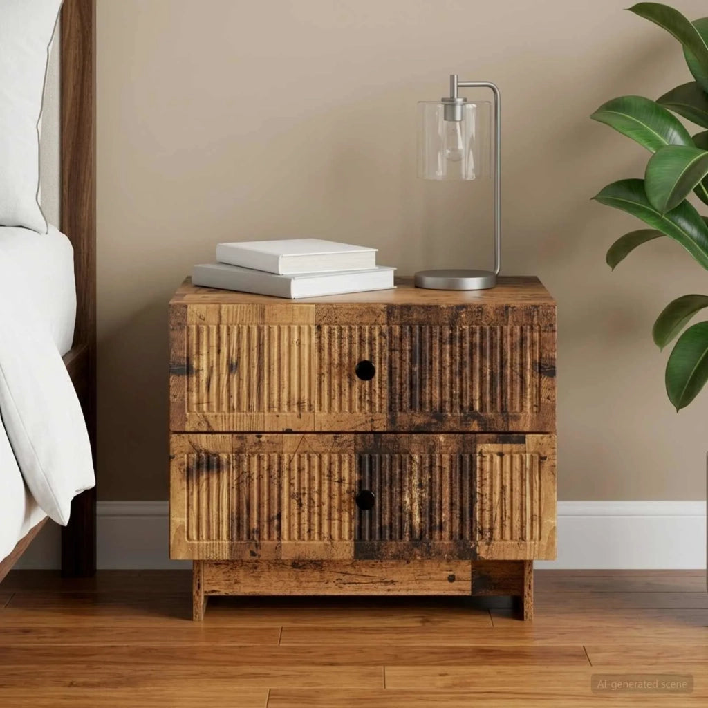 Armadio da Notte con cassetto Legno antico 62 x 34,5 x 47,5 cm 893863