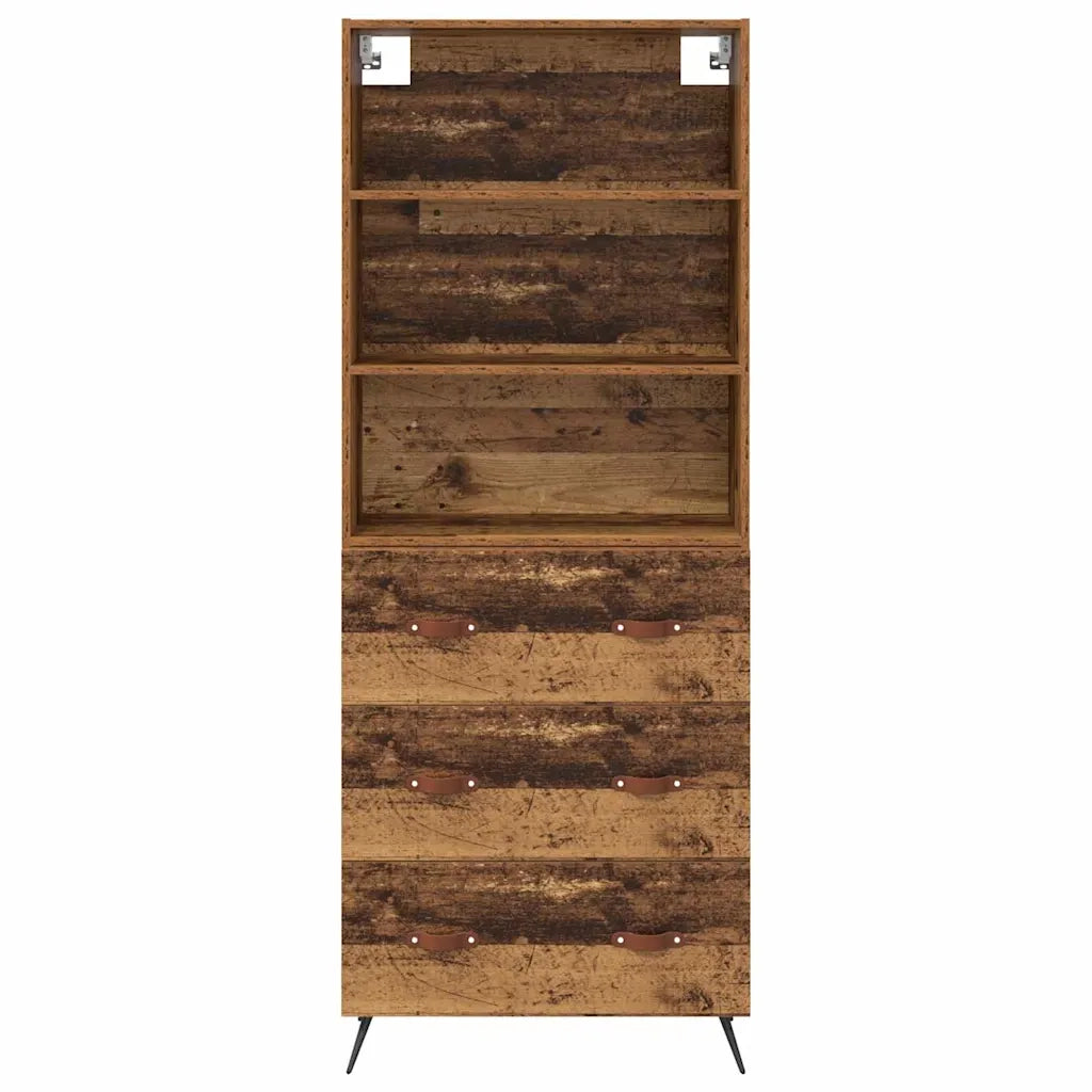 Credenza | Madia | Buffet da pranzo | Armadio da pranzo Legno vecchio 69,5 x 34 x 180 cm Legno multistrato