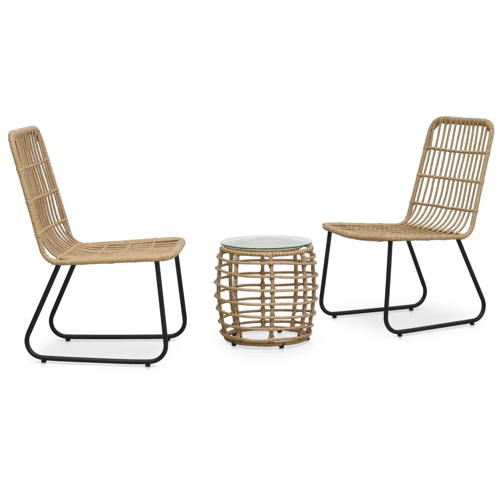 Set da Bistrot 3 pz in Polyrattan Rovere cod mxl 35499