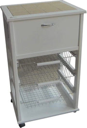 VESUVIO CARRELLO PORTAPANE 85X49X39 CM IN COLORE BIANCO
