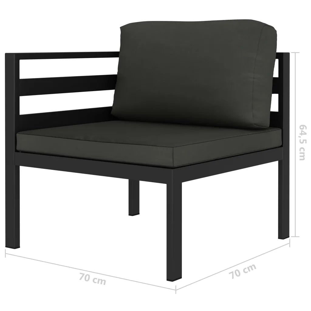 Set Divani da Giardino 2 pz con Cuscini in Alluminio Antracite cod mxl 36927