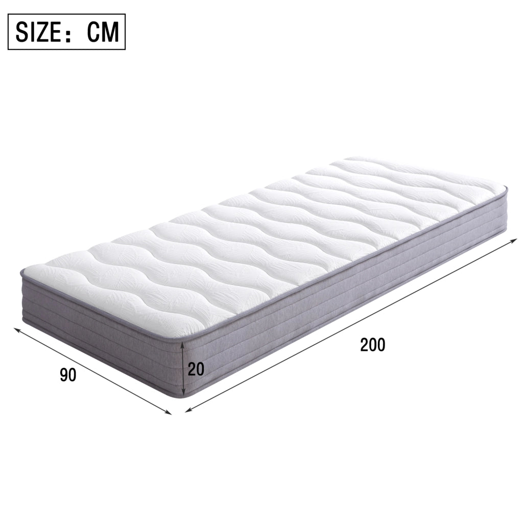 Letto imbottito grigio 90 x 200 cm con LED, USB e vano contenitore