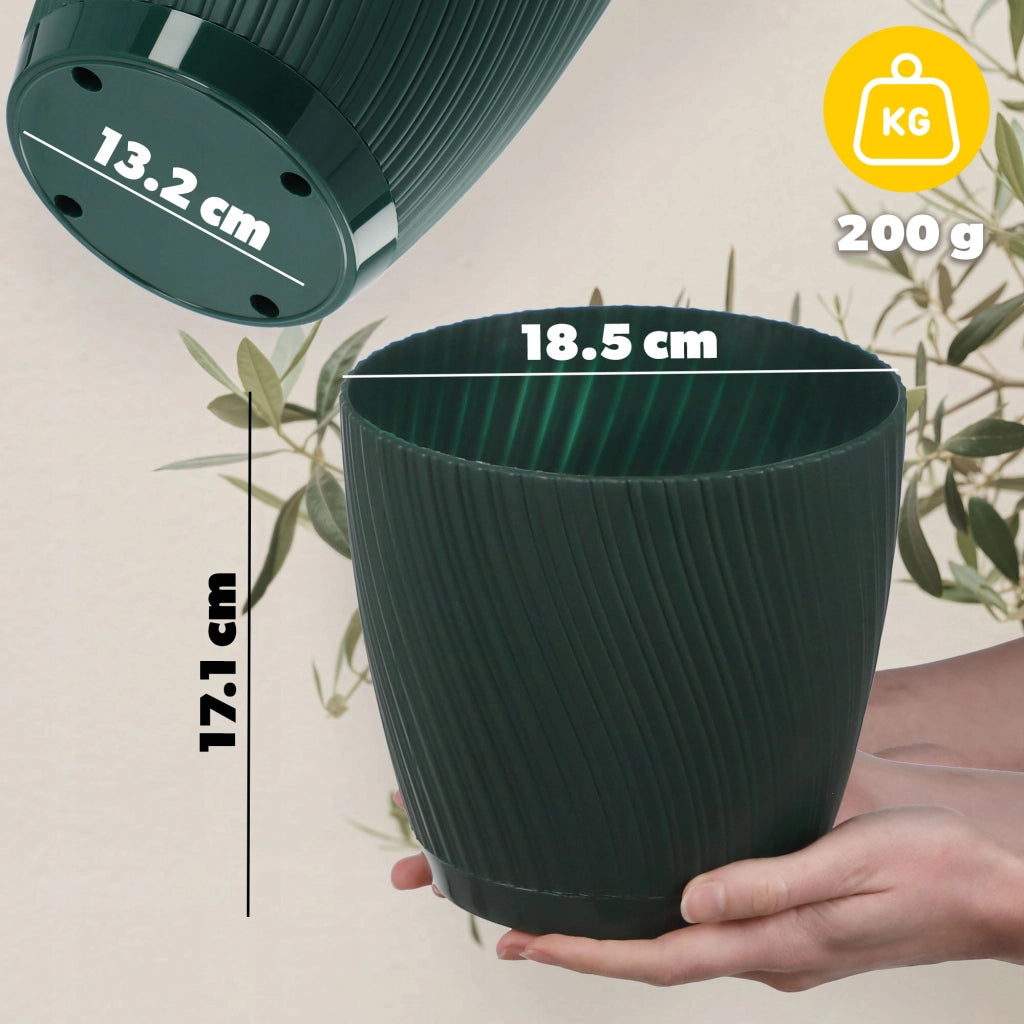 Vaso da fiori KADAX con supporto, coperchio, ciotola rotonda, 19 cm, verde