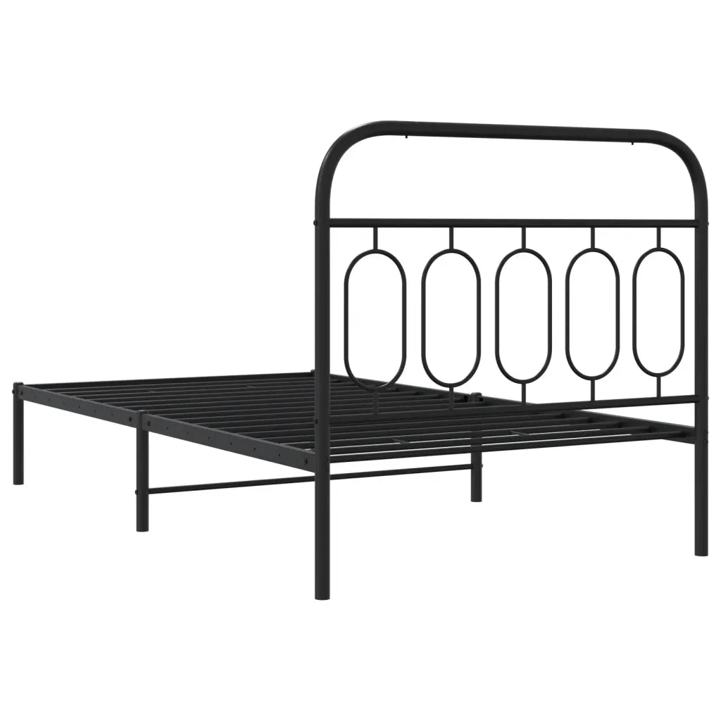 Giroletto con Testiera in Metallo Nero 100x190 cm 377111