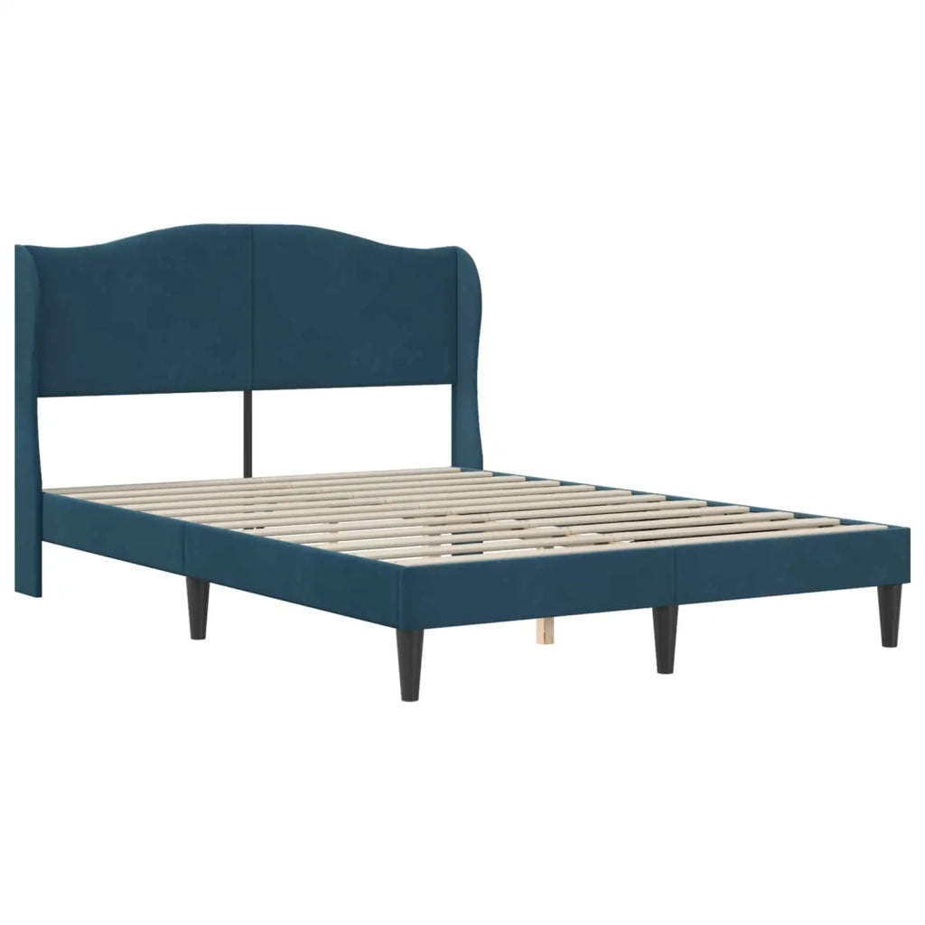 Struttura del letto con testiera Blu 120 x 200 cm Velluto 42027916