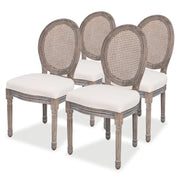 Sedie da Pranzo 4 pz Crema in Tessuto cod mxl 11914