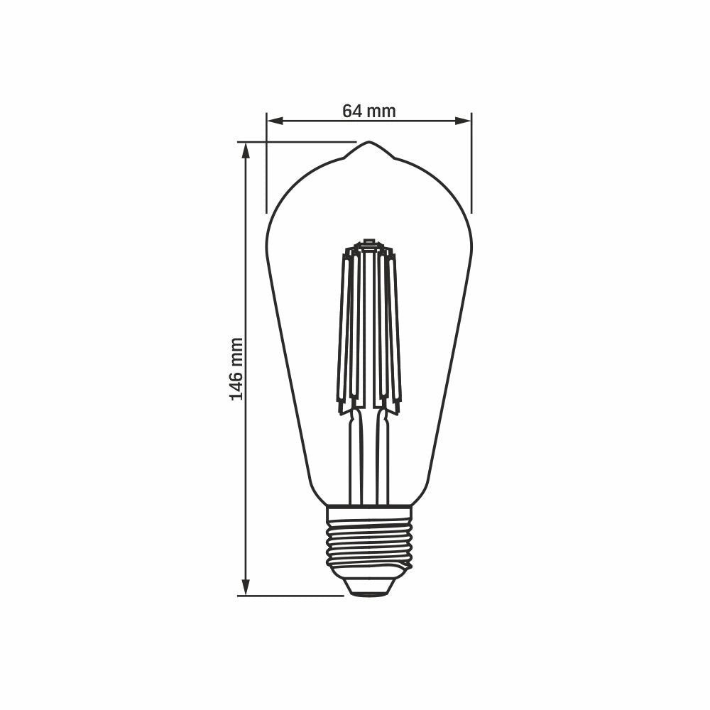 Lampadina LED ST64 6W E27 4000K 630lm Dimmer Videx