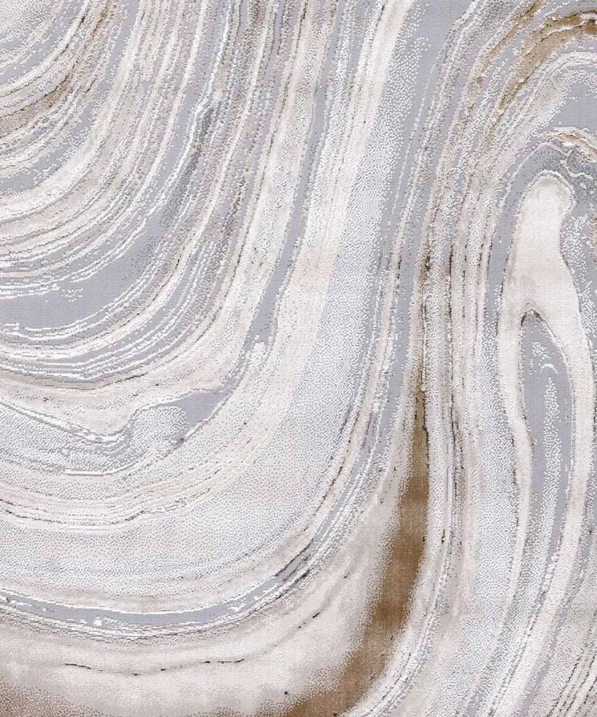 Tappeto NEVADA 9223 grigio oro cm.140x200 effetto marmo a onde moderno